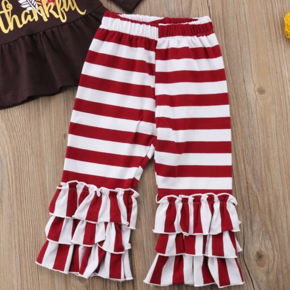 Thanksgiving Thankful Baby Toddler Girls Outfit - Picture 5 of 8